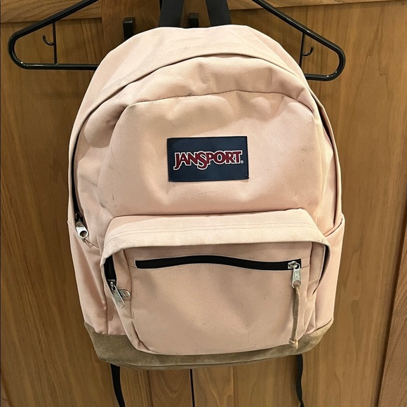 Jansport Handbags - JanSport Light Pink and Tan Backpack